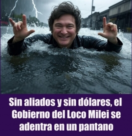 Sin aliados y sin dólares, el Gobierno del Loco Milei se adentra en un pantano Sin aliados y sin dólares, el Gobierno del Loco Milei se adentra en un pantano